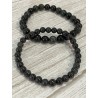 Bracelet en jade noir, perles 6 et 8 mm