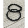 Bracelet en jade noir, perles 6 et 8 mm