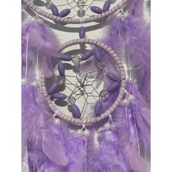Attrape-rêves mauve, avec perles fantaisie.