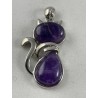 Pendentif chat et améthyste