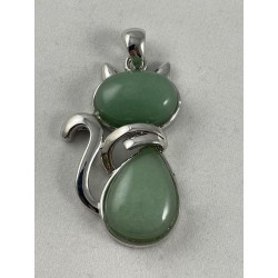 Pendentif chat et aventurine