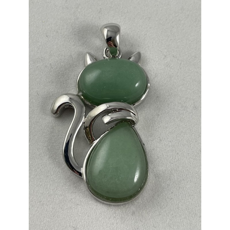 Pendentif chat et aventurine