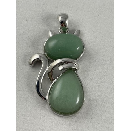 Pendentif chat et aventurine