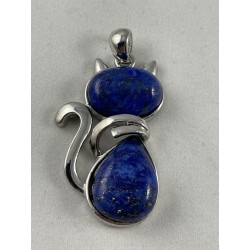 Pendentif chat et lapis lazuli