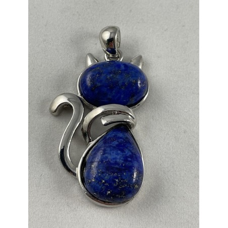 Pendentif chat et lapis lazuli