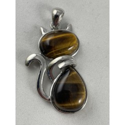 Pendentif chat et œil de tigre