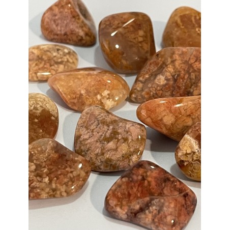 Agate mousse rose polie