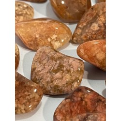 Agate mousse rose polie