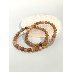 Bracelet agate mousse rose