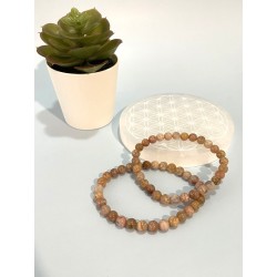 Bracelet agate mousse rose