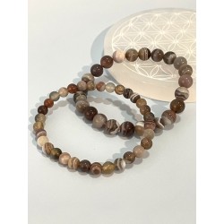 Bracelets en agate Botswana rubanée 6 mm et 8 mm