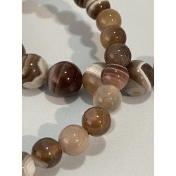 Bracelets en agate Botswana rubanée 6 mm et 8 mm zoomé