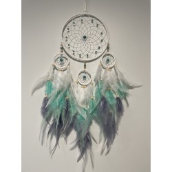 Attrape rêves dégradé blanc, vert et mauve