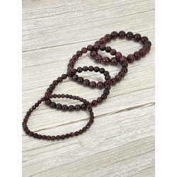 Bracelets en grenat almandin, perles 4 mm facettées, 6 mm, 8 mm et 10 mm.