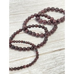 Bracelets en grenat almandin, perles 4 mm facettées, 6 mm, 8 mm et 10 mm.