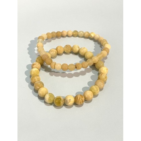 Bracelet en opale jaune, 6 mm facetté et 8 mm