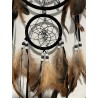 Attrape-rêves 0012  tons noir et fauve, avec coquillages.