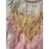 Attrape-rêves tons pastels, roses, saumon et blanc, avec arbre de vie en quartz fraise ref 0015
