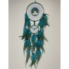 Attrape-rêves bleu lagon et vert avec arbre de vie en howlite teintée.