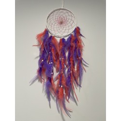 Attrape-rêves Éclat – Rose et violet lumineux & plumes vibrantes.