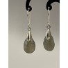 Boucles d'oreilles goutte en labradorite facettée naturelle avec crochets en argent 925.