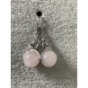 Boucles d'oreilles en quartz rose naturel et argent 925.