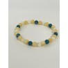 Bracelet Aube sur l’océan en jade jaune, pierre de lune et apatite bleue.