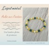 Bracelet artisanal Aube sur l’océan inspiré des couleurs de l’aube et de l’océan.