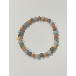 Pierres naturelles utilisées pour la création du bracelet La Navigatrice des Tempêtes.