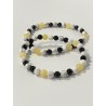 Bracelet Le Gentleman des Mers en howlite, tourmaline noire et jade jaune – pierres naturelles 6 mm.
