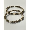 Bracelet Le Trésor des Mers en citrine, pyrite facettée et quartz fumé – Existe en longueur 19 cm et 21 cm.