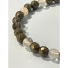 Détail des perles en citrine, pyrite facettée et quartz fumé du bracelet Le Trésor des Mers.