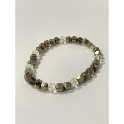 Le Trésor des Mers – Édition Pépite, bracelet en citrine, pyrite et quartz fumé, pierres naturelles 6 mm.