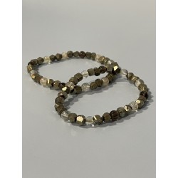 Le Trésor des Mers – Édition Pépite, bracelet en citrine, pyrite et quartz fumé. Existe en longueur 19 cm et 21 cm.