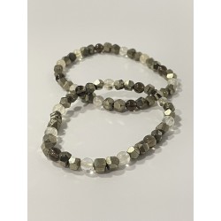 Le Trésor des Mers – Édition Pépite, bracelet en citrine, pyrite et quartz fumé. Existe en longueur 19 cm et 21 cm.