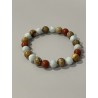 Le Capitaine Libre – Bracelet en aigue-marine, jaspe rouge et jaspe paysage, pierres naturelles 8 mm.