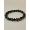 Bracelet L’Héritier du Soleil en prase, œil céleste et grenat – pierres naturelles 8 mm