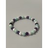 Améthyste, pierre de lune et amazonite composant le bracelet Le Murmure des Papillons - perles 6 mm.