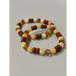Bracelet La Flamme Indomptable en jaspe rouge, calcite orange et cornaline – Existe en 19 cm ou 21 cm de longueur.
