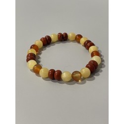 La Flamme Indomptable – Bracelet en jaspe rouge, calcite orange et cornaline, pierres naturelles 8 mm.