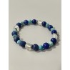 La Lame de l’Eau – Bracelet en lapis-lazuli, hémimorphite et agate blanche, perles 8 mm.