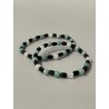 Sillage de Brume – Bracelet en tourmaline noire, amazonite et jade blanc - existe en 19 cm et 21 cm de longueur.