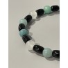 Détail des perles en tourmaline noire, amazonite et jade blanc du bracelet Sillage de Brume.