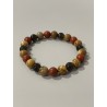 Le Gardien des Sables – Bracelet en jaspe paysage, jaspe rouge et larme d'Apache, pierres naturelles 8 mm.