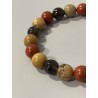 Détail des perles en jaspe paysage, jaspe rouge et larme d'Apache du bracelet Le Gardien des Sables.