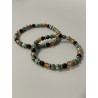 Bracelet Le Fruit de l’Effort en agate arbre, onyx et cornaline – existe en 19 cm et 21 cm de longueur.