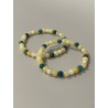 Bracelet La Clé des Étoiles en jade jaune, pierre de lune et apatite bleue – existe en 19 cm et 21 cm de longueur.