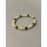 La Clé des Étoiles – Bracelet 6 mm en jade jaune, pierre de lune et apatite bleue.