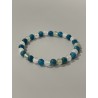 Le Chat Ailé – Bracelet en apatite bleue, jade blanc et préhnite.