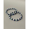 Bracelet Le Dragon des Cieux en lapis-lazuli, amazonite et magnésite – existe en 19 cm et 21 cm de longueur.